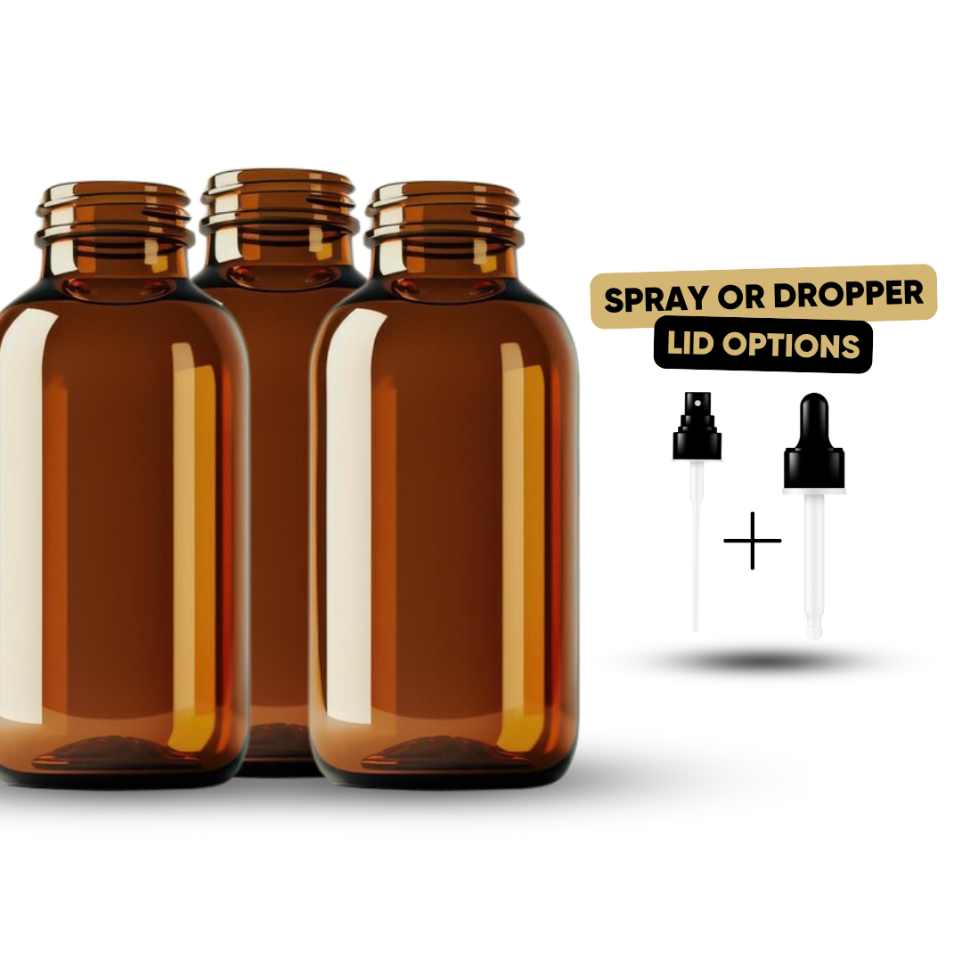 Pack of 3: Amber Glass Bottles -30ml (Great for Travel) image 0